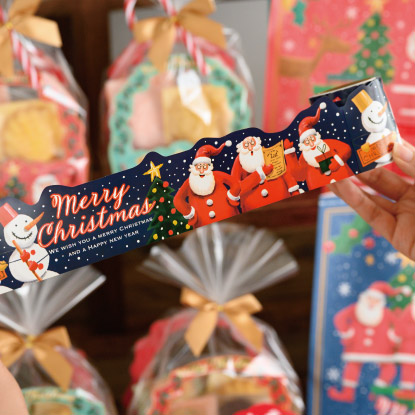 愉快なクリスマスシール付ロール棚ポスター