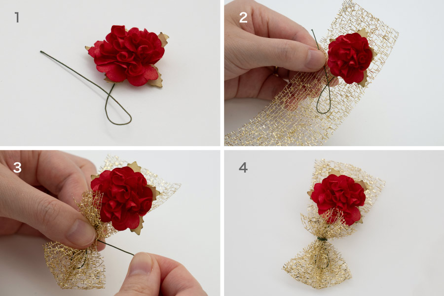 造花ミニブーケの作り方