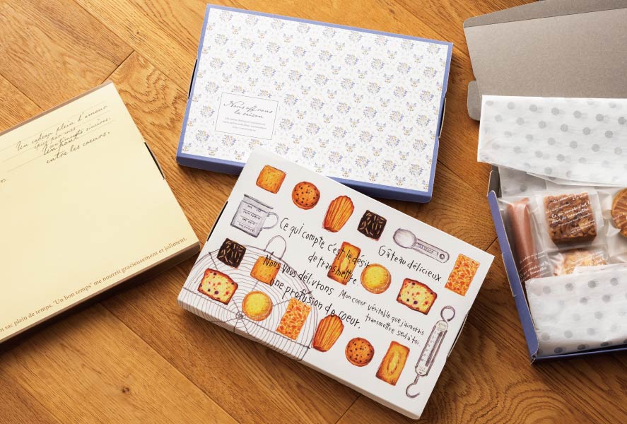 お菓子のお届けにぴったりのラッピング例