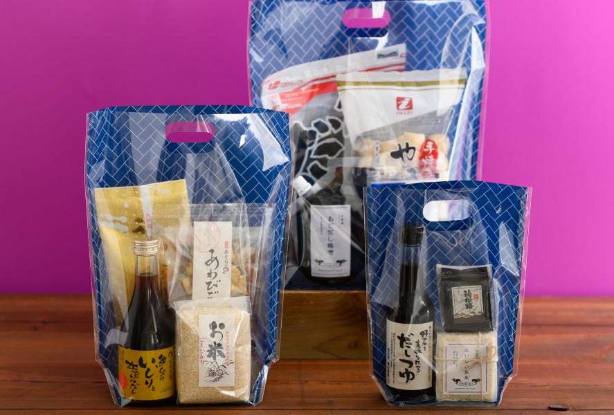 スタンドバッグのラッピング例