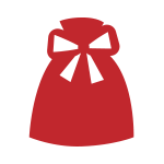 ラッピング袋：クリスマス