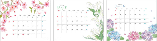 4月~6月のカレンダー