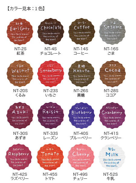 カラーチャートとデザイン表示内容