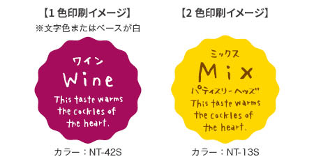 カラーチャートとデザイン表示内容