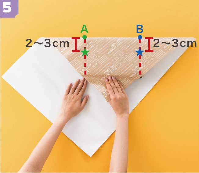 斜め包み サイズの測り方手順5