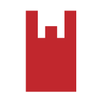 赤のラッピング資材：買い物袋