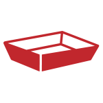 赤のラッピング資材：トレー・バスケット