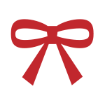 赤のラッピング資材：リボン