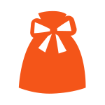 オレンジのラッピング資材：ラッピング袋