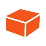 オレンジのラッピング資材：ギフト箱