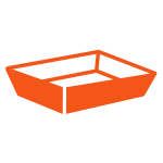 オレンジのラッピング資材：トレー・カゴ