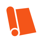 オレンジのラッピング資材：包装紙