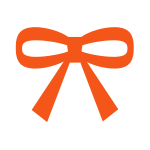 オレンジのラッピング資材：リボン