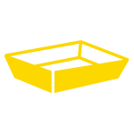 イエローのラッピング資材：トレー・カゴ