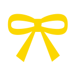 イエローのラッピング資材：リボン