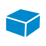 ブルーのラッピング資材：ギフト箱