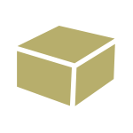 金（ゴールド）のラッピング資材：ギフト箱