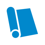 ブルーのラッピング資材：包装紙