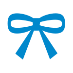 ブルーのラッピング資材：リボン