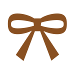 ブラウンのラッピング資材：リボン