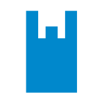 ブルーのラッピング資材：買い物袋