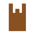 ブラウンのラッピング資材：買い物袋