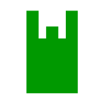 グリーンのラッピング資材：買い物袋