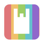 多色・マルチカラーのラッピング資材：買い物袋