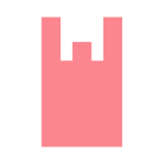 ピンクのラッピング資材：買い物袋