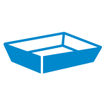 ブルーのラッピング資材：トレー・カゴ