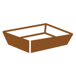 ブラウンのラッピング資材：トレー・カゴ