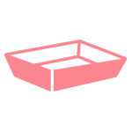 ピンクのラッピング資材：トレー・カゴ