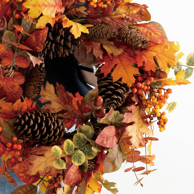 オータムデコレーションリース-2 直径約600×D160