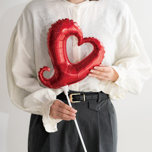 バルーンフラワーピックLL-3/ハートレッド ハートレッド W260×D80×H230(全長770)