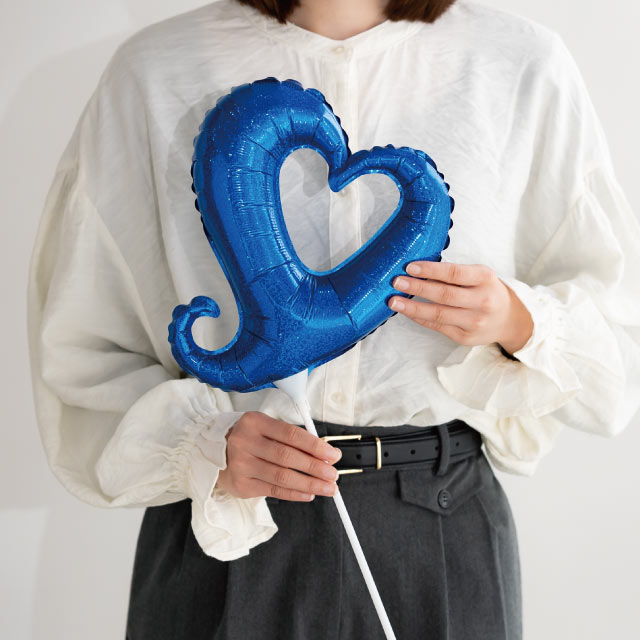 バルーンフラワーピックLL-4/ハートブルー ハートブルー W260×D80×H230(全長770)