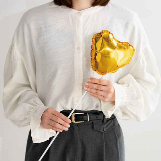 プレーンバルーンフラワーピックハートL-1/ゴールド ゴールド W140×D80×H140(全長660)