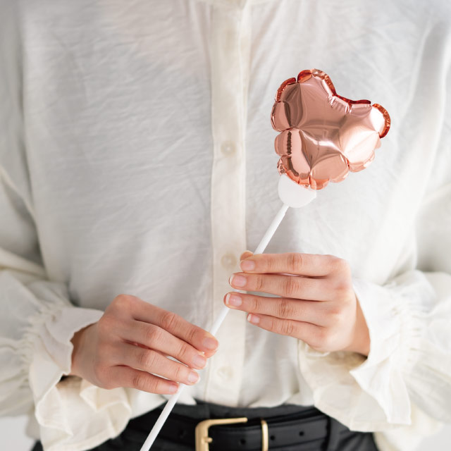 プレーンバルーンフラワーピックハートS-3/シャンパンロゼ シャンパンロゼ W85×D45×H80(全長600)