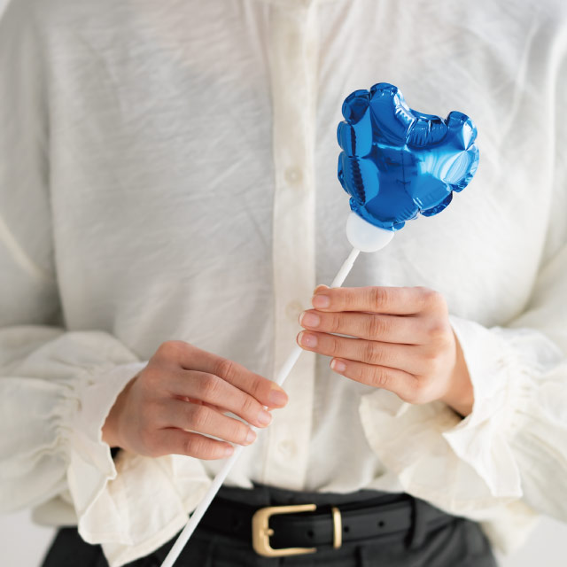 プレーンバルーンフラワーピックハートS-4/ブルー ブルー W85×D45×H80(全長600)