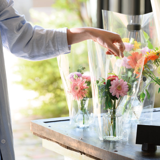 スタンディングガラスフラワーベース-23 直径95×H190