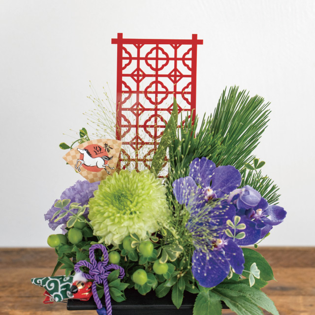 迎春アクリルピック-4／組子(W98×H290): フラワーピック｜ギフト