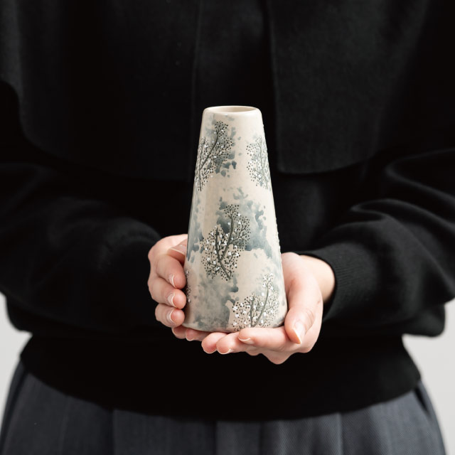 ハンドメイドプリントフラワーベース-46【3/3発売予定】 FB46 直径70(35)×H140