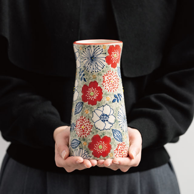 ハンドメイドプリントフラワーベース-48【3/3発売予定】 FB48 直径95(75)×H180