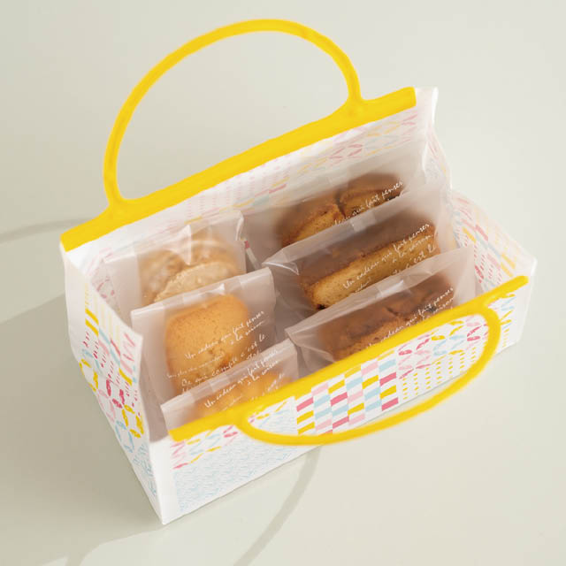 和模様ハンドル付ギフトバッグ-3/カラフル カラフル W200×D100×H150