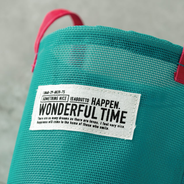 メッシュラウンドバスケットM-6/ターコイズブルー ターコイズブルー 直径160×H150