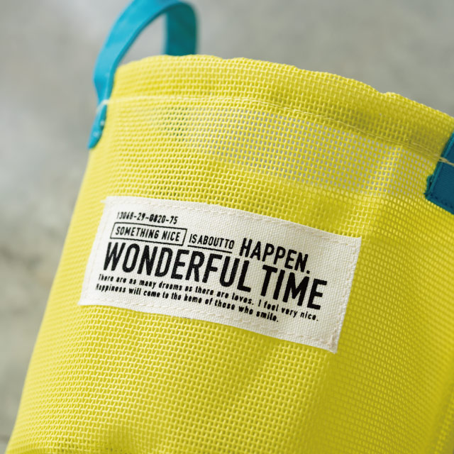 メッシュラウンドバスケットM-7/イエロー イエロー 直径160×H150