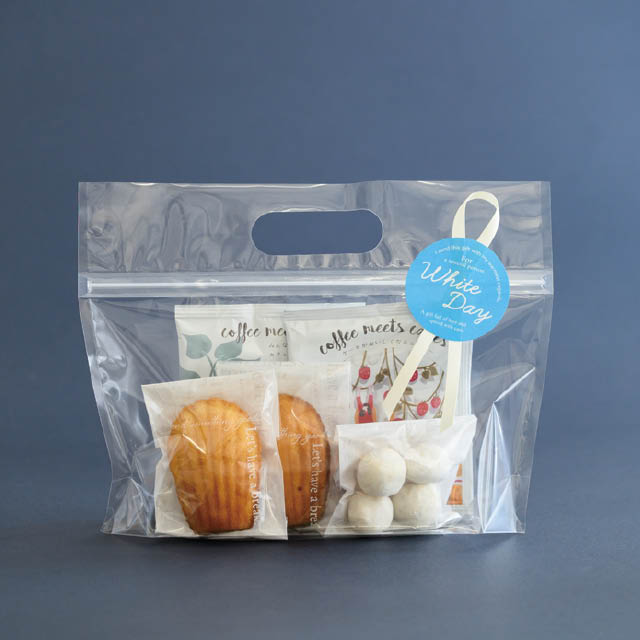 無地クリアジップ付バッグ-W2 クリア W250×D60×H190