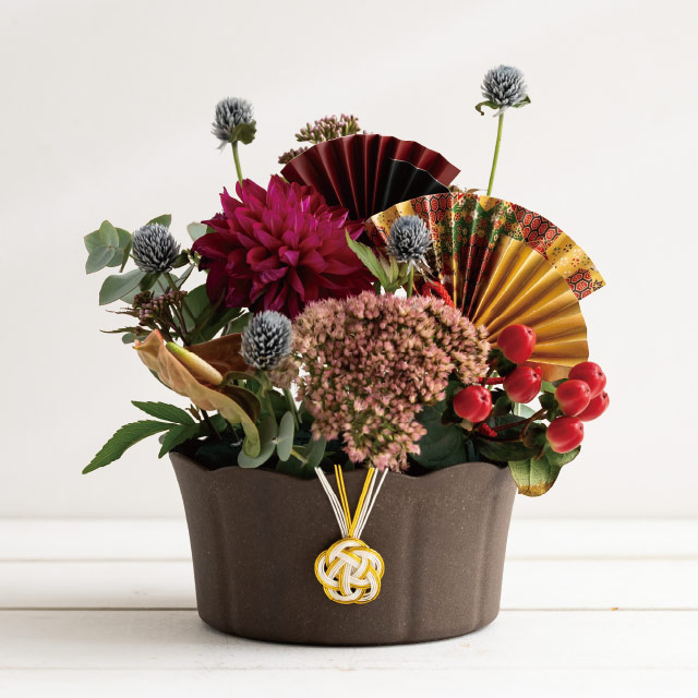 ウッディクラウドフラワーアレンジポット-L/ブラウン ブラウン 直径150(123)×H80