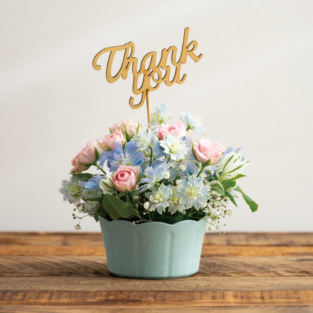 ウッディクラウドフラワーアレンジポット-S/ミントブルー ミントブルー 直径105(83)×H60