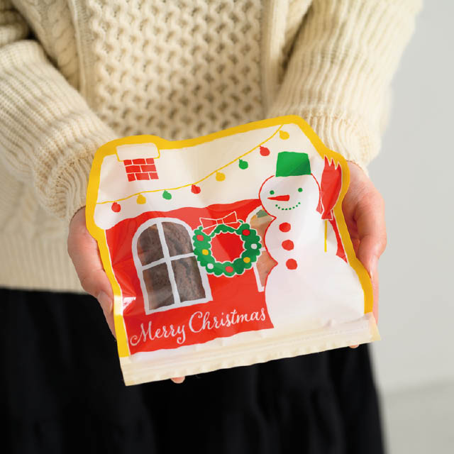 雪だるまダイカットジップ付バッグ-S 雪だるま W185×H185