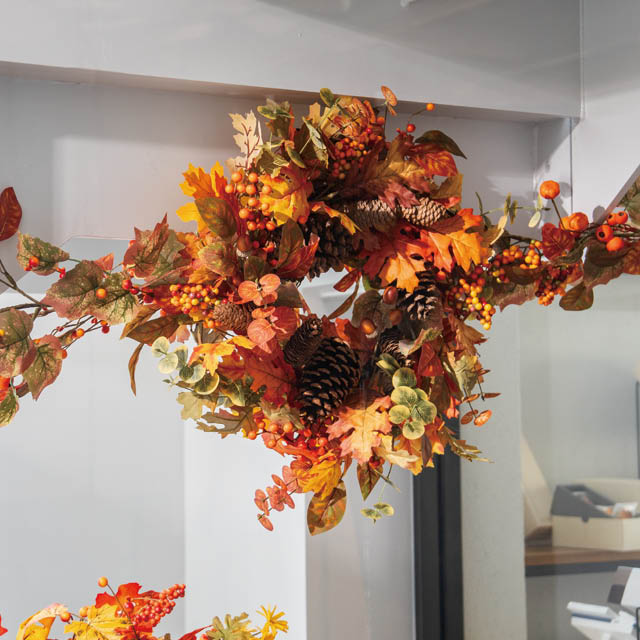 オータムデコレーションリース-2 直径約600×D160